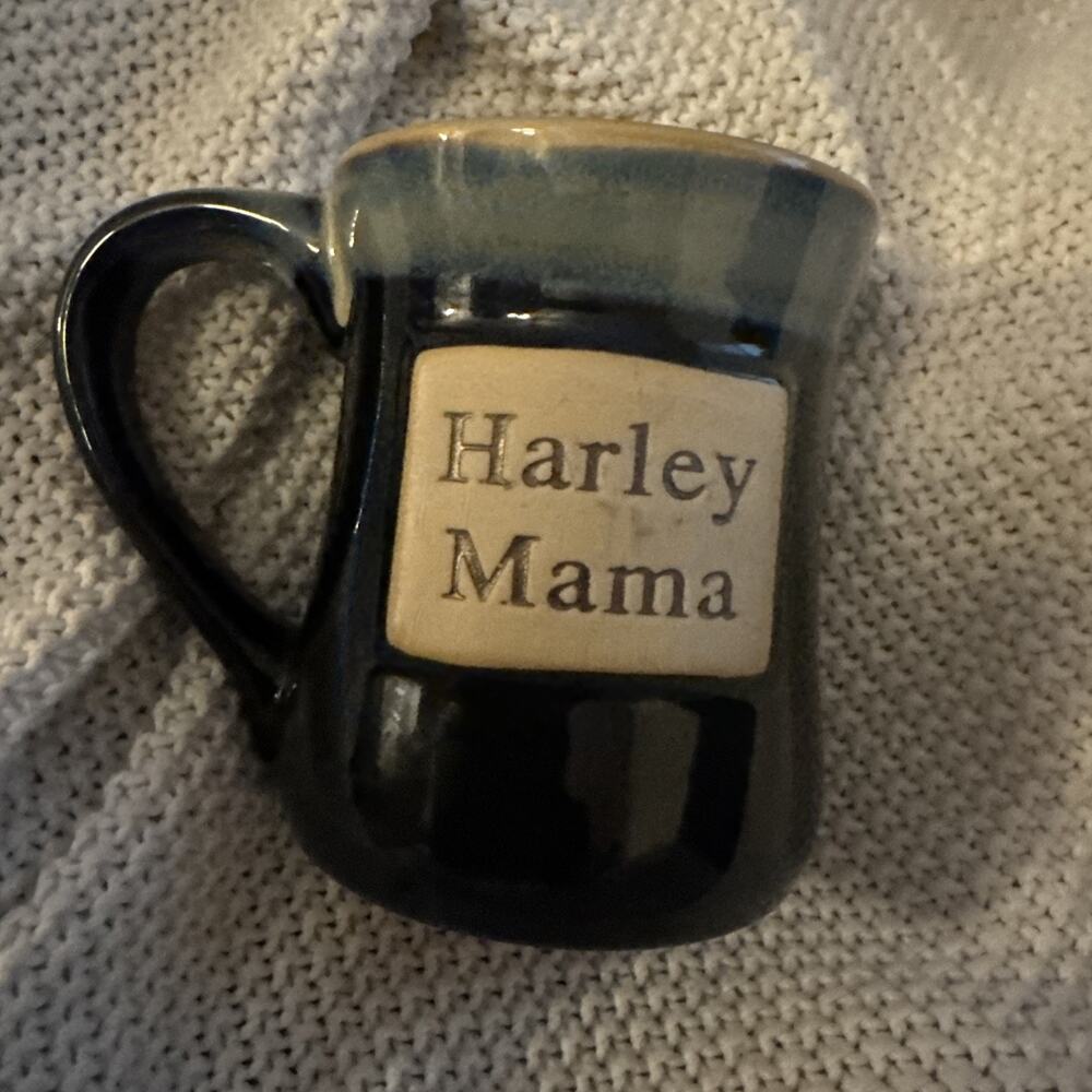 Harley Mama Coffee Mug Pottery Drip Glaze Stoneware 5’